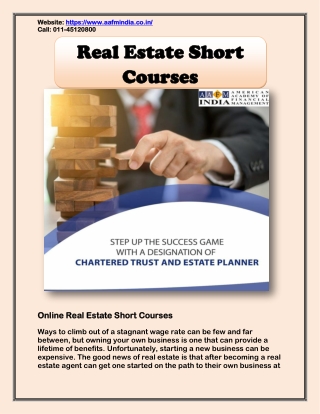 Real Estate Short Courses - Financial Planning Courses