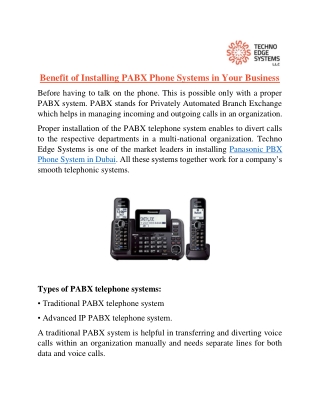 Benefit of Installing PABX Phone Systems in Your Business