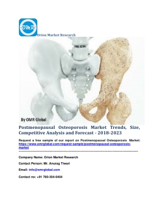 Postmenopausal Osteoporosis Market Trends, Size, Competitive Analysis and Forecast - 2018-2023