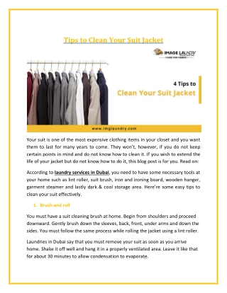 4 Tips to Clean Your Suit Jacket