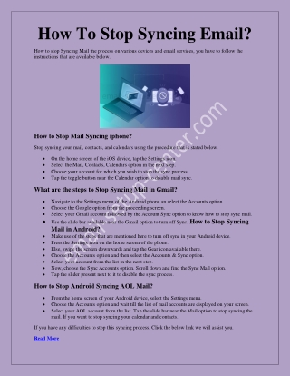 How To Stop Syncing Email?