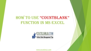 How to use “COUNTBLANK” function in MS Excel | ExcelSirJi