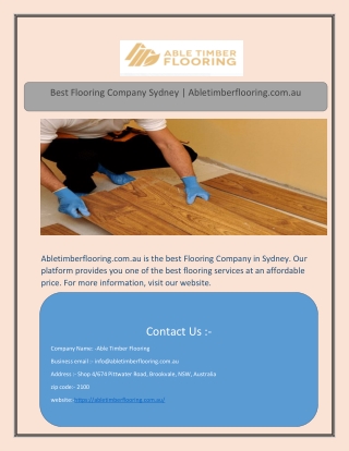 Best Flooring Company Sydney | Abletimberflooring.com.au