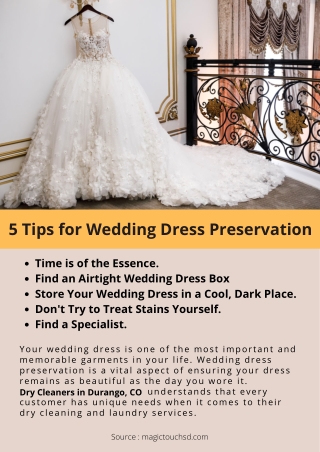 5 Tips for Wedding dress preservation