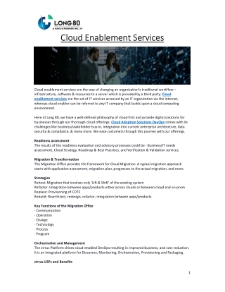 Cloud Enablement Services