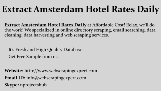 Extract Amsterdam Hotel Rates Daily