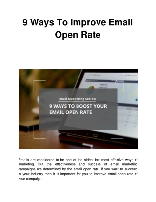 9 Ways To Improve Email Open Rate