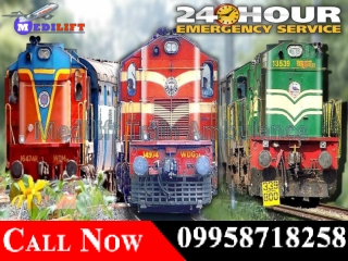 Use Best Medical Train Ambulance from Patna to Delhi at Genuine Cost by Medilift