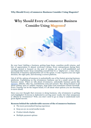 Why Should Every eCommerce Business Consider Using Magento? - CSSChopper