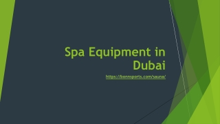 Spa Equipment in Dubai