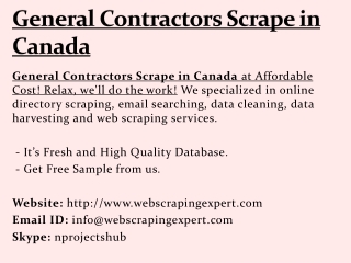 General Contractors Scrape in Canada