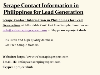 Scrape Contact Information in Philippines for Lead Generation