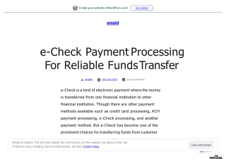 e-Check Payment Processing for reliable funds transfer