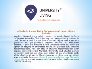 Affordable Student Living Options near All Universities in Australia 