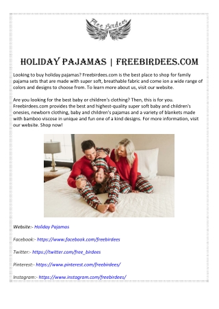 Holiday Pajamas | Freebirdees.com