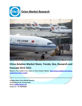 China Aviation Market Size, Industry Trends, Share and Forecast 2019-2025