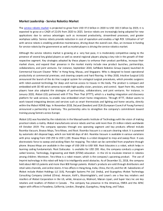 Service Robotics Market | Size, Share, system and Industry Analysis and Market Forecast to 2025 | MarketsandMarkets