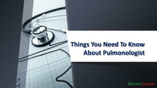 Things You Need To Know About Pulmonologist