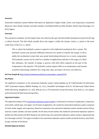 Automotive Hydraulics System Market