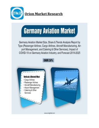 Germany Aviation Market Size, Competitive Analysis, Share, Forecast- 2019-2025