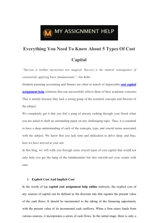 Everything You Need To Know About 5 Types Of Cost Capital