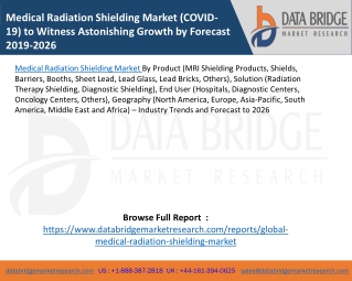 Medical Radiation Shielding Market (COVID-19) to Witness Astonishing Growth by Forecast 2019-2026