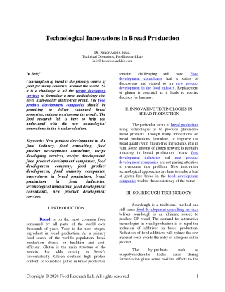 Technological innovations in bread production | Foodresearchlab