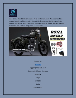 Buy Royal Enfield Bike Spare Parts | StoreEla