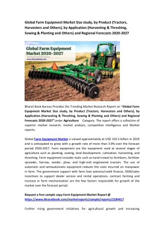 Global Farm Equipment Market Research Report 2020-2027