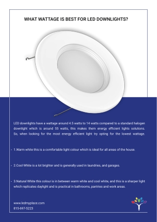 WHAT WATTAGE IS BEST FOR LED DOWNLIGHT