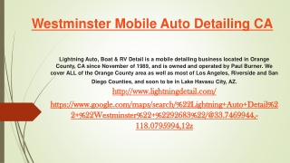 Westminster Mobile Auto Detailing CA