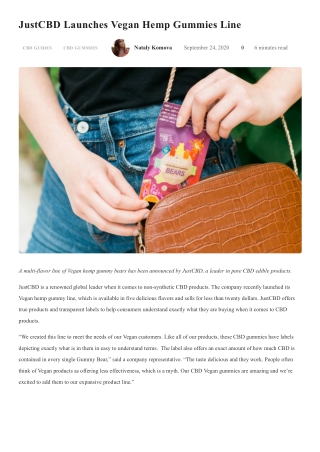 JustCBD Launches Vegan Hemp Gummies Line-Hemp Life Mag