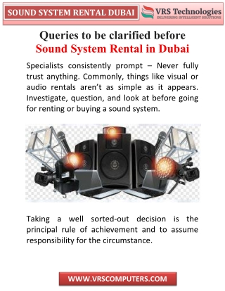 Questions Should Consider Before Sound System Rental in Dubai