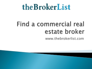 Professional Commercial Real Estate Brokers List
