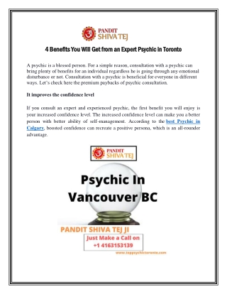 4 Benefits You Will Get from an Expert Psychic in Toronto