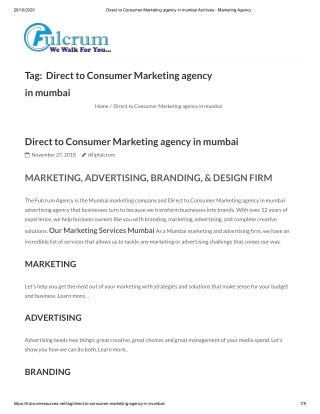 Direct-To-Consumer Marketing Agency in Mumbai