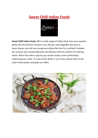 5% off - Sweet Chilli Indian Foods Marrickville Takeaway, NSW