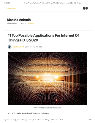 11 Top Possible Applications For Internet Of Things (IOT) 2020