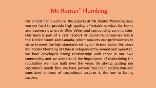 Mr. Rooter Plumbing of Ohio Valley 's Plumbers in Wheeling Area