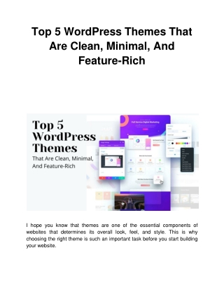 Top 5 WordPress Themes That Are Clean, Minimal, And Feature-Rich