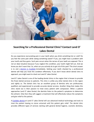 Searching for a Professional Dental Clinic? Contact Land O’ Lakes Dental
