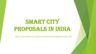 Smart City Proposals in India