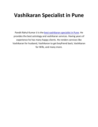 best vashikaran specialist in pune