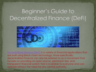 Beginner’s Guide to Decentralized Finance (DeFi)