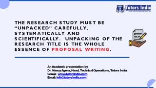 The research study must then be “unpacked” carefully, systematically and scientifically. The unpacking of the research t
