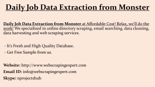 Daily Job Data Extraction from Monster