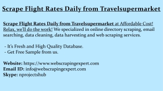 Scrape Flight Rates Daily from Travelsupermarket