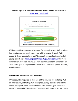 How to Sign in to AVG Account OR Create a New AVG Account?- Www.Avg.Com/Retail