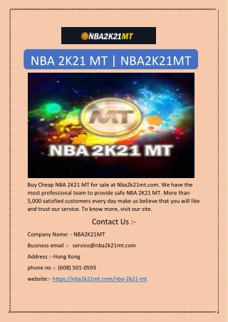 NBA 2K21 MT | NBA2K21MT