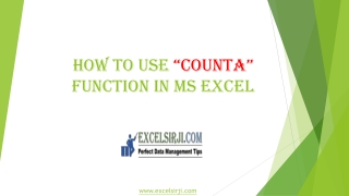 How to use “COUNTA” function in MS Excel | ExcelSirJi